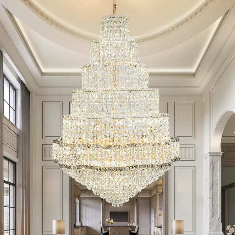 Afralia™ Modern Crystal Duplex Chandelier for Luxurious European Style Villa Living Room