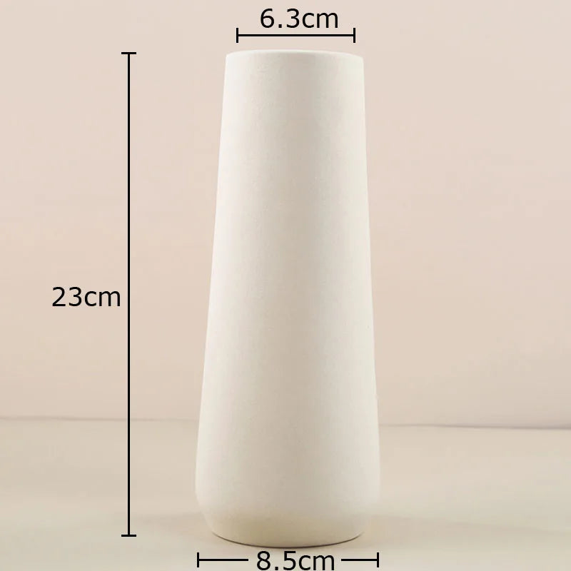 Afralia™ Gradient Ceramic Vase Cylinder Desk Decoration Floral Vases Modern Room Decor