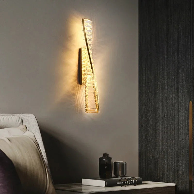 Afralia™ Crystal LED Wall Lamp for Luxury Bedroom and Living Room Lighting