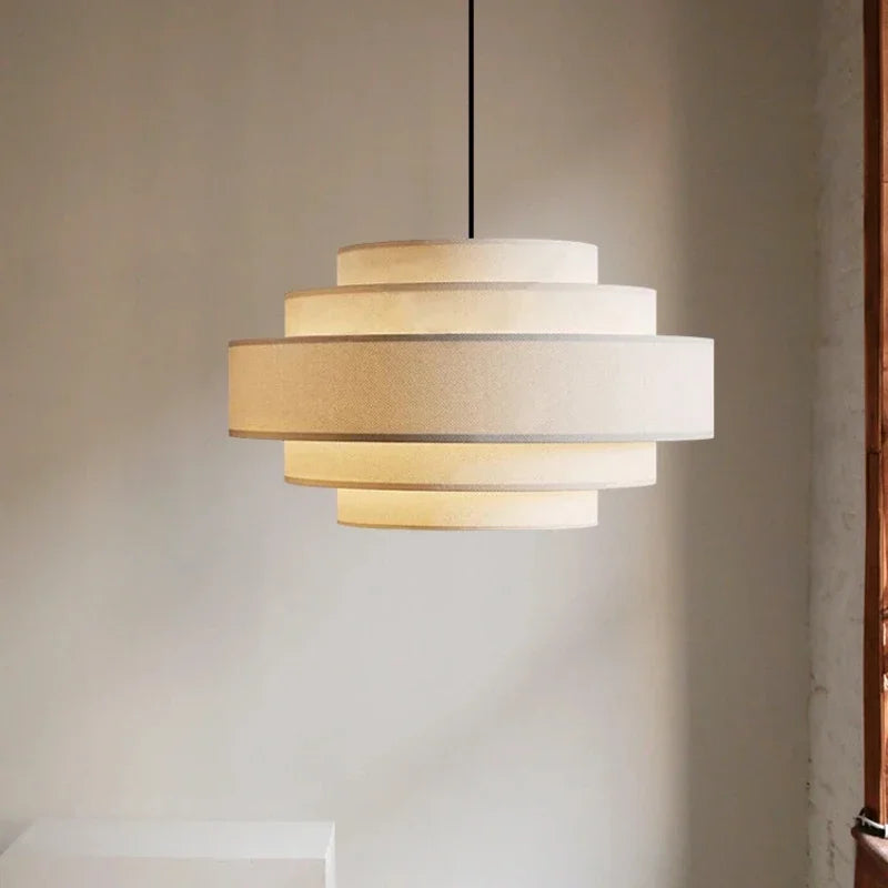 Afralia™ Minimalist Fabric Pendant Chandelier for Bedroom and Bar - LED Ceiling Lamp