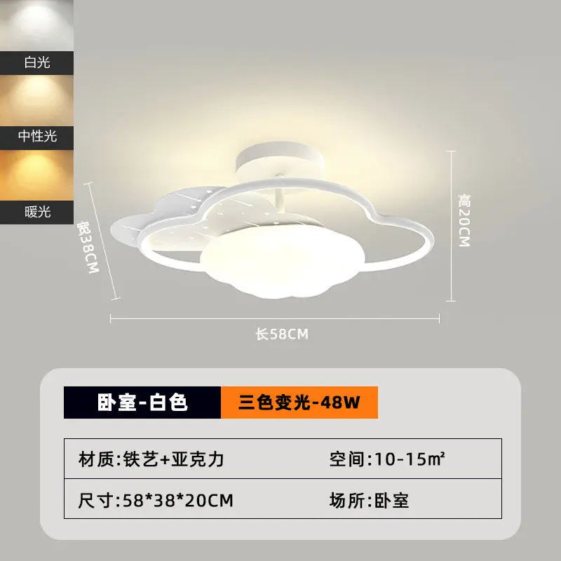 Afralia™ Cream Clouds Rainbow Ceiling Lamp for Children's Bedroom