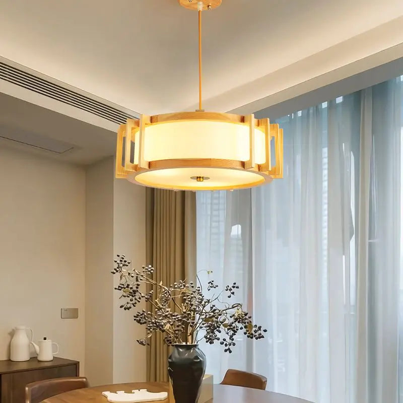 Afralia™ Wooden Tatami Bedroom Chandelier for Study, Restaurant, and Hotel