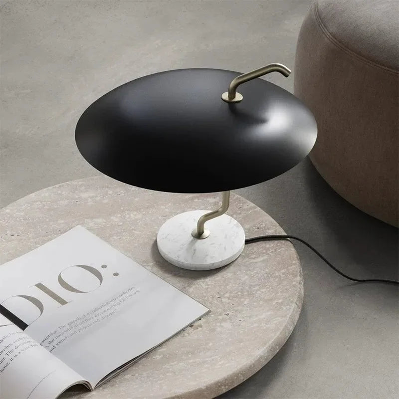 Afralia™ Nordic Black Marble Table Lamp - Modern Living Room Nightstand Lighting