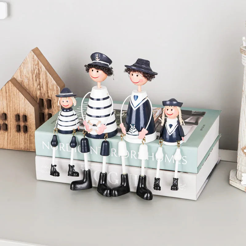 Afralia™ Coastal Wooden Lighthouse & Ship Model for Mediterranean Home Decor