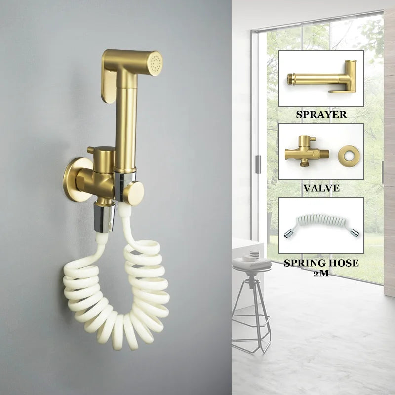 Afralia™ Brass Bidet Spray Kit with Portable Valve for Bathroom Anus Shower