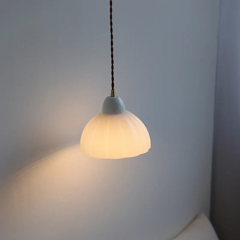 Afralia™ Modern Nordic Glass Pendant Light with Ceramic Socket for Home Decor.