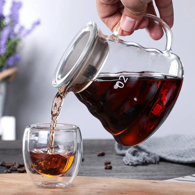 Afralia™ Glass Pour Over Coffee Maker Pot Barista Brewer Filter Dripper - 800ML