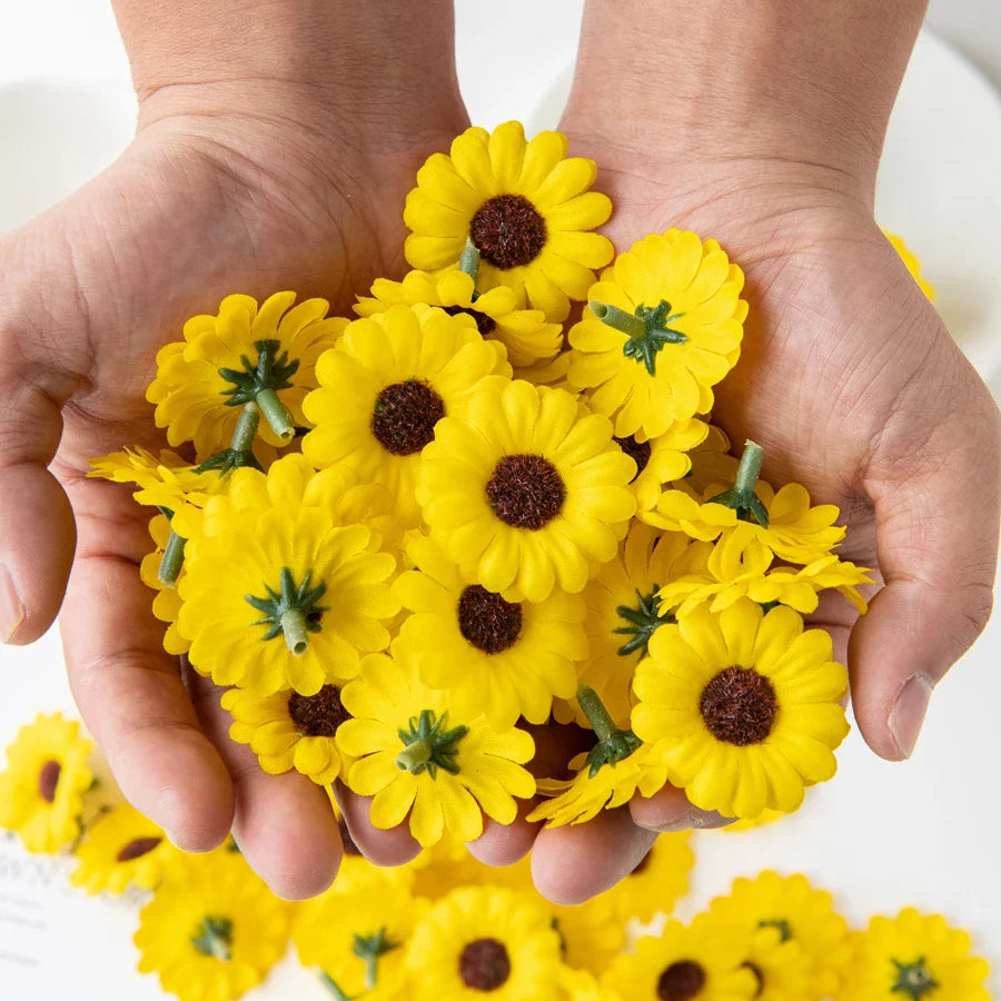 Afralia™ Sunflower Scrapbook Christmas Decor Home Wedding Outdoor Garden DIY Bouquet