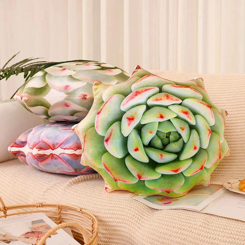 Afralia™ Succulent Leaf Plush Pillow - Novelty Cactus Cushion for Green Lovers