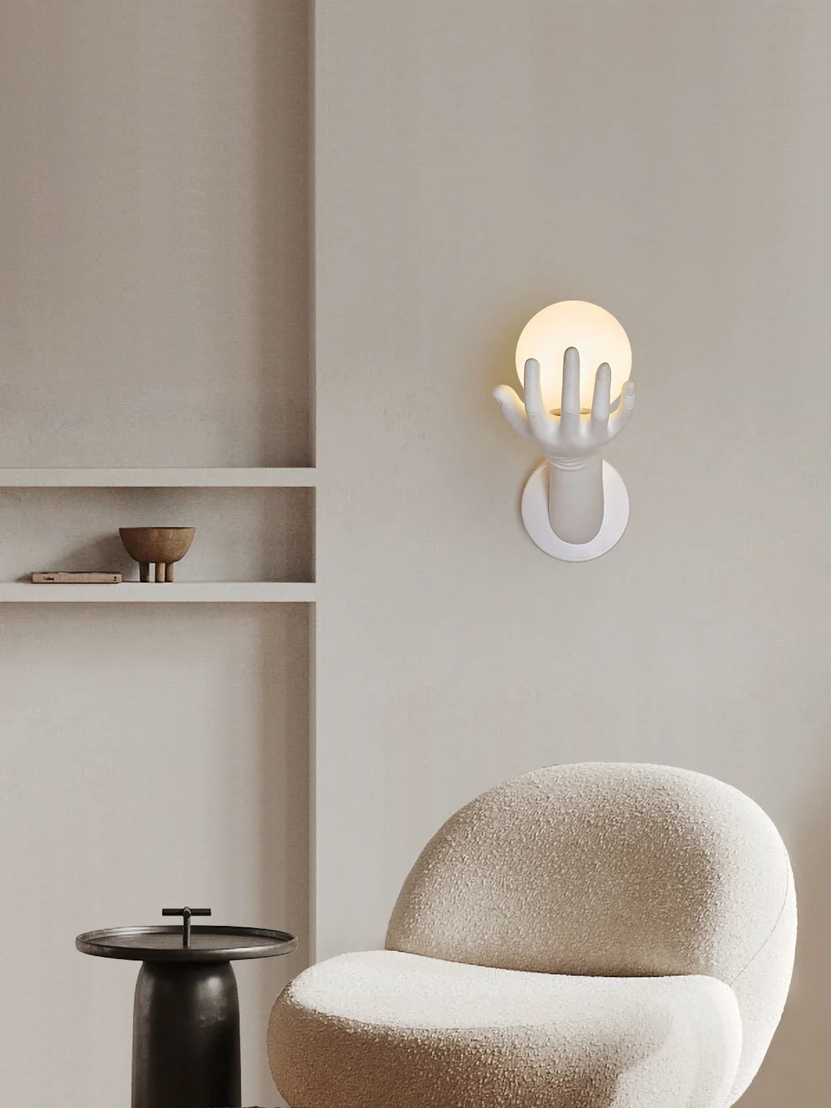 Afralia™ Resin Victory Hand LED Wall Sconce for Indoor Decor Lighting