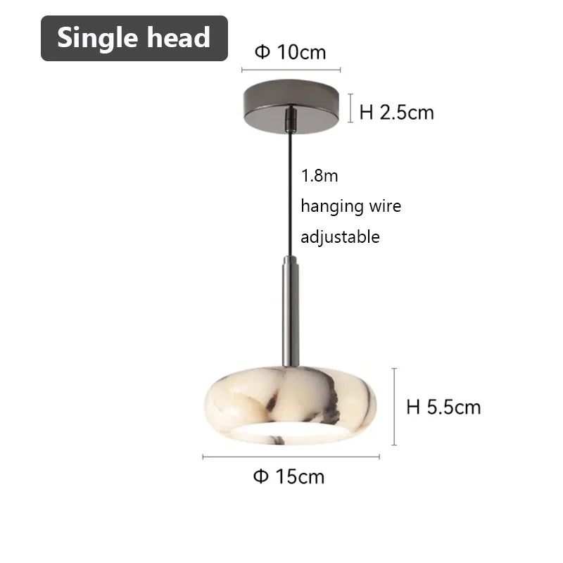 Marble Pendant Chandelier for Bedroom, Living, Dining Room - Afralia™ Luxe Hanging Light