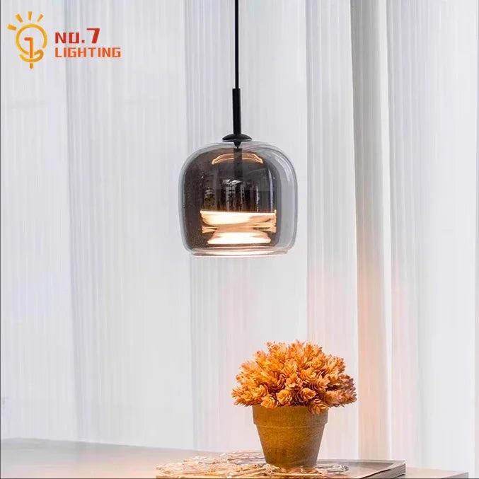 Afralia™ Glass Pendant Lights Modern Designer LED Indoor Lighting for Bedroom Living Room