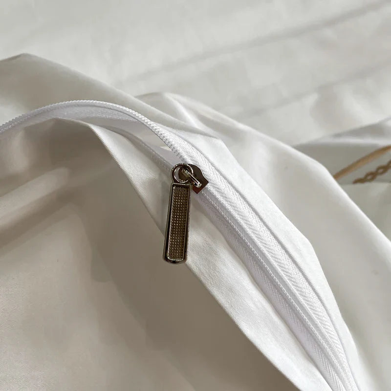 Afralia™ Luxury Gold Embroidery Hotel Style Bedding Set