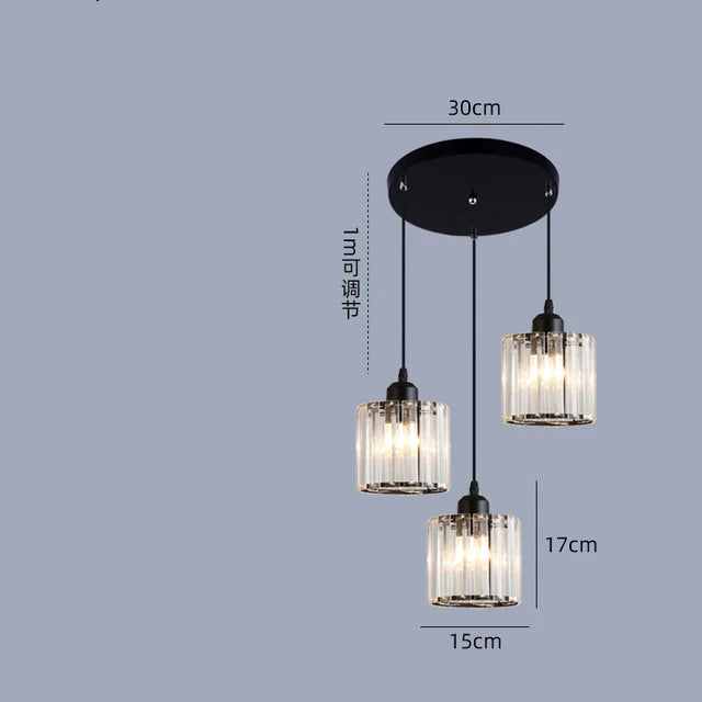 Afralia™ Crystal Chandelier Luxury Ceiling Lamp LED Modern Pendant Light for Indoor Spaces