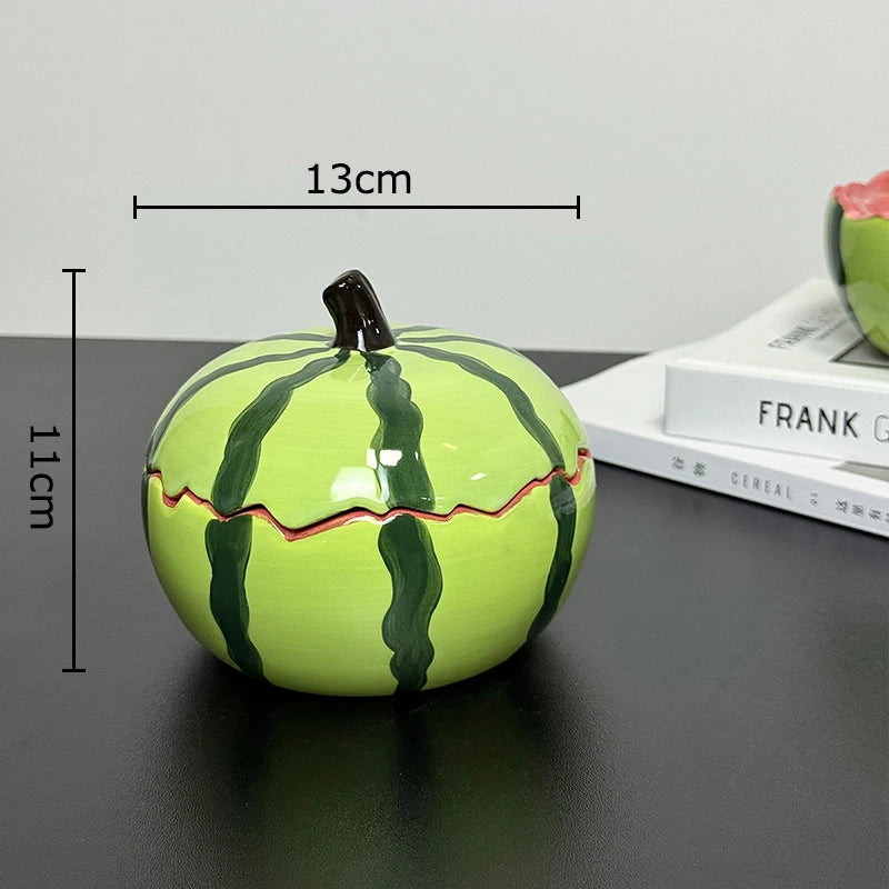 Watermelon Porcelain Ashtray by Afralia™ - Smoking Accessories for Weed & Cigarettes
