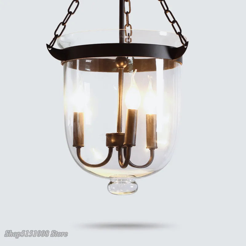 Afralia™ Glass Bucket Pendant Light: Retro LED Dining Room Fixture