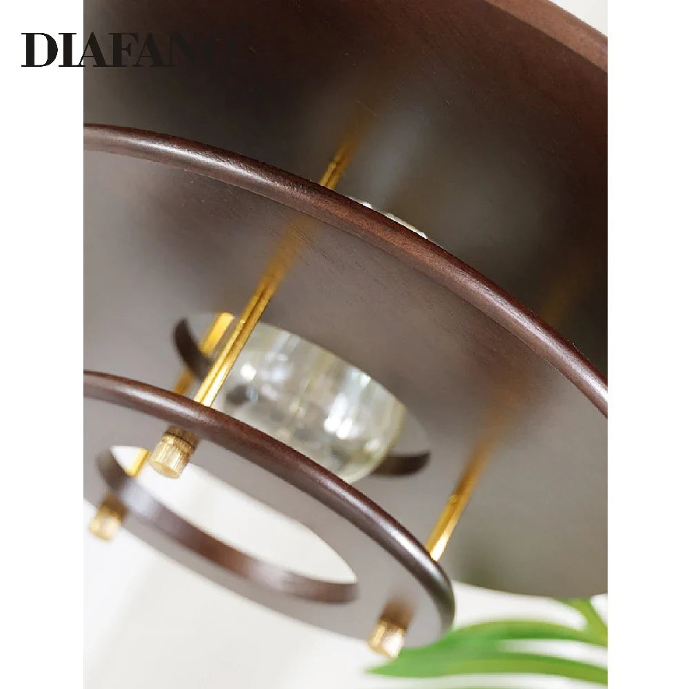 Afralia™ Wooden PH5 Pendant Light Walnut Finish for Living Room & Kitchen