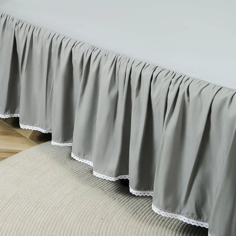 Afralia™ Ruffled Elastic Bed Cover, Queen King Size, Dust-Proof Breathable Bed Skirt
