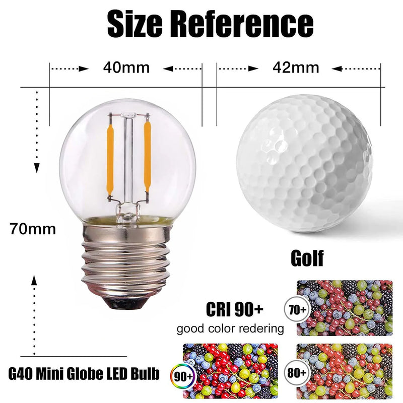 Afralia™ Retro LED Globe Mini Bulb 1W Dimmable Warm White G40 Replacement Bulb