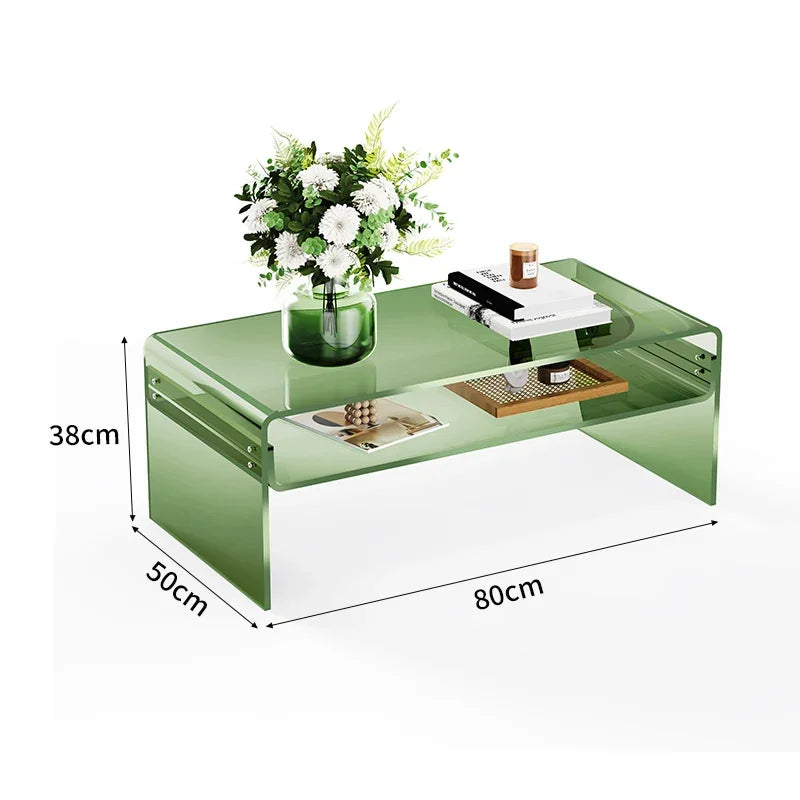 Afralia™ Transparent Acrylic Coffee Table, Creative Long Tea Table, Living Room Sofa Side Table