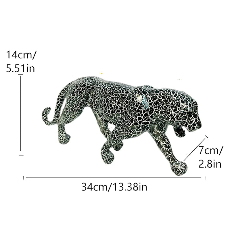 Afralia™ Leopard Panther Resin Sculpture Collectible Figurine for Modern Home Decor