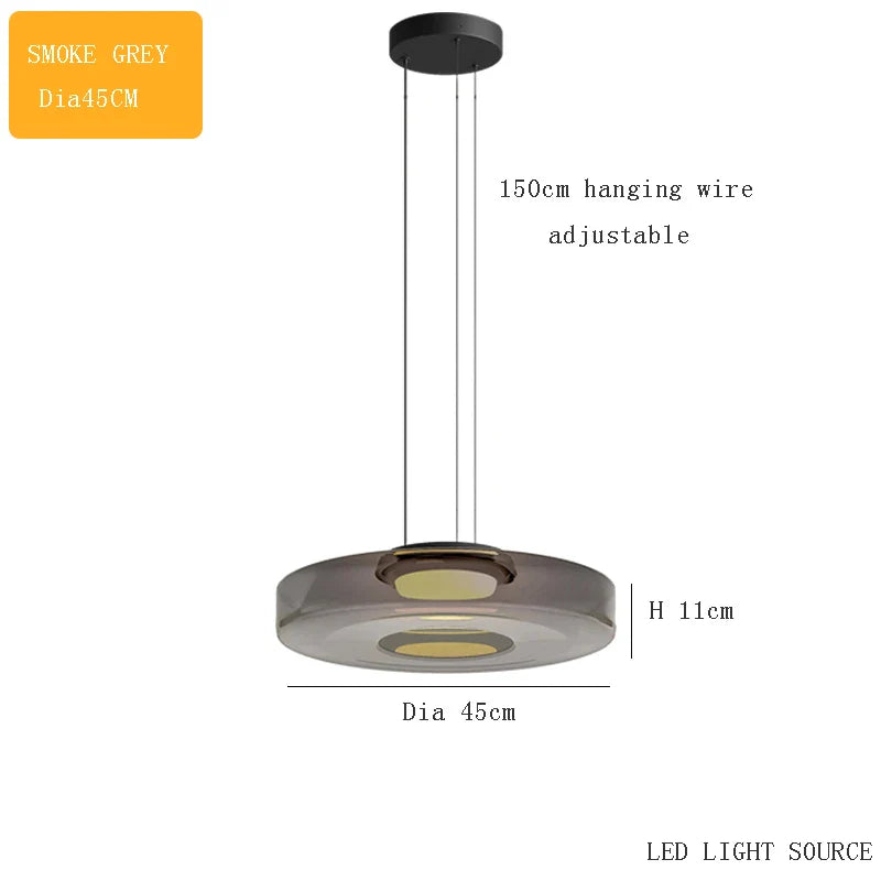 Afralia™ Glass Plate Ceiling Pendant Lights LED Fixture
