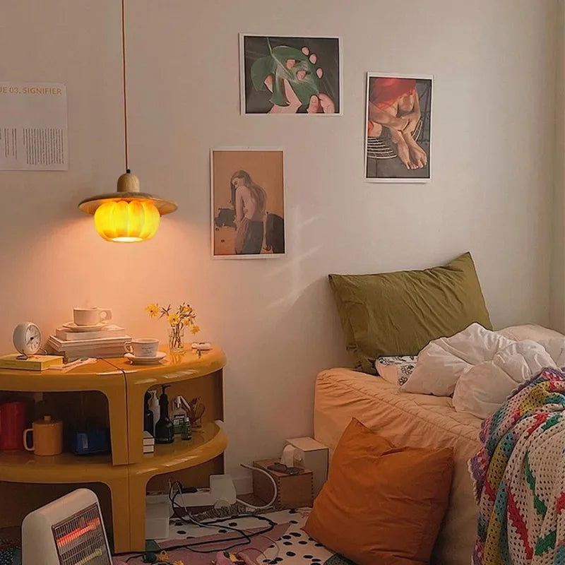 Afralia™ Modern Nordic Pumpkin Chandelier & Table Lamps Set for Living Room & Corridor