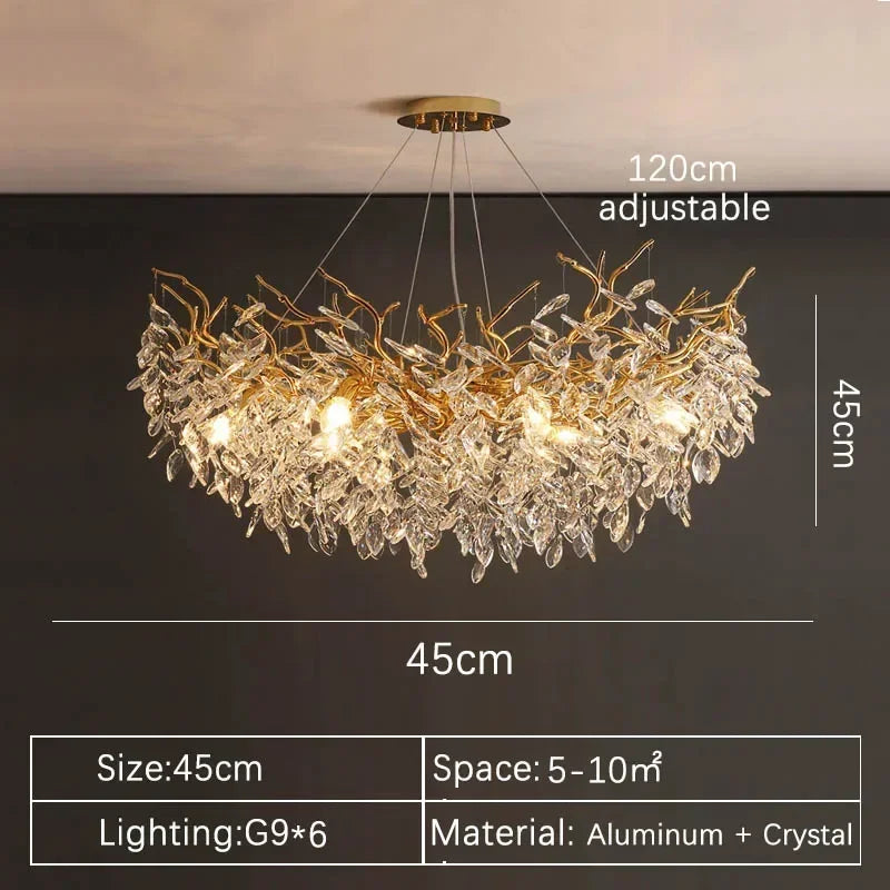 Afralia™ Crystal Pendant Chandelier LED Lighting for Luxury Modern Interior Decoration