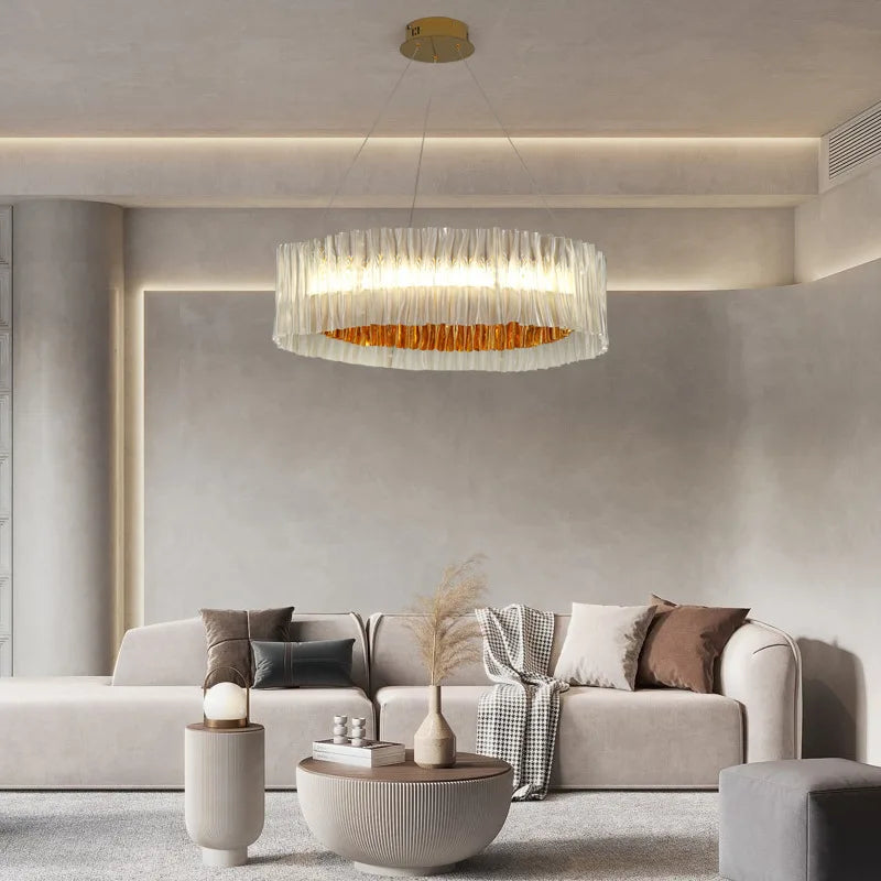 Afralia™ Acrylic Ceiling Chandelier for Art Restaurant Hotel LED Ring Light