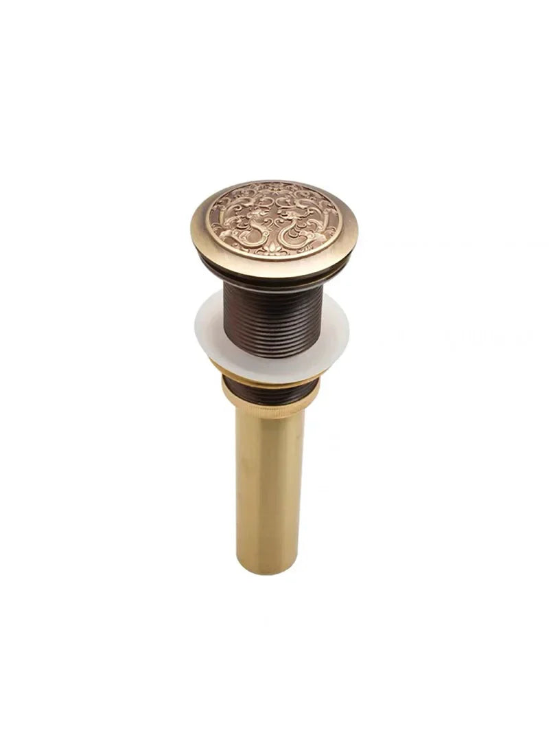 Afralia™ Brass Bathroom Sink Push-down Pop Up Drain - High Quality Lavatory Faucet Accessories