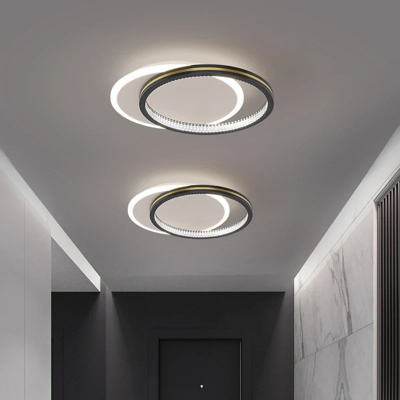 Afralia™ Crystal LED Ceiling Lights for Home Entrance Indoor Lighting Fixtures