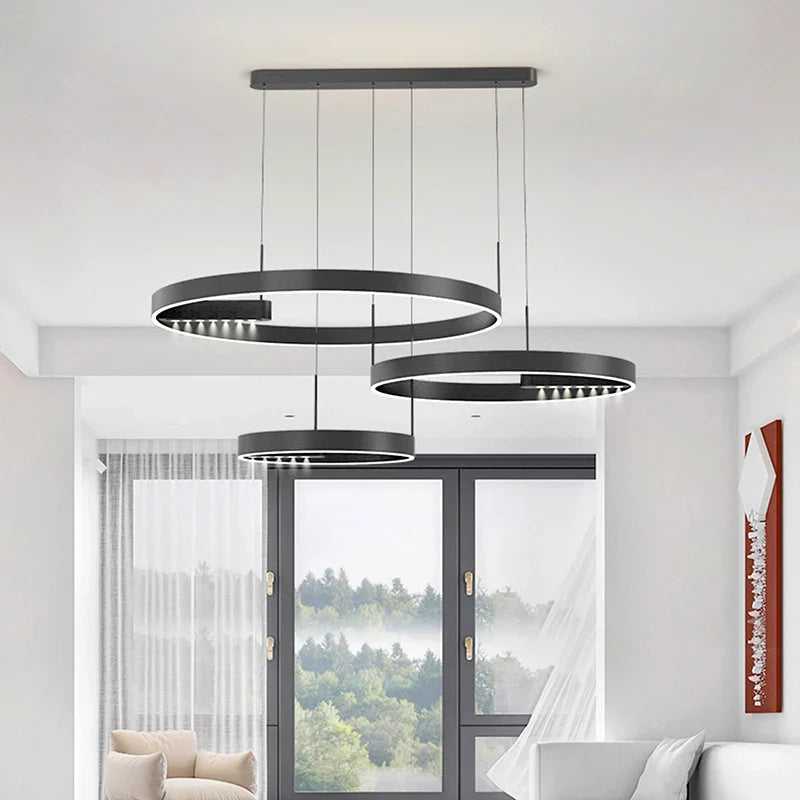 Afralia™ Modern LED Indoor Chandelier Ceiling Lamp for Stylish Living Room Lighting