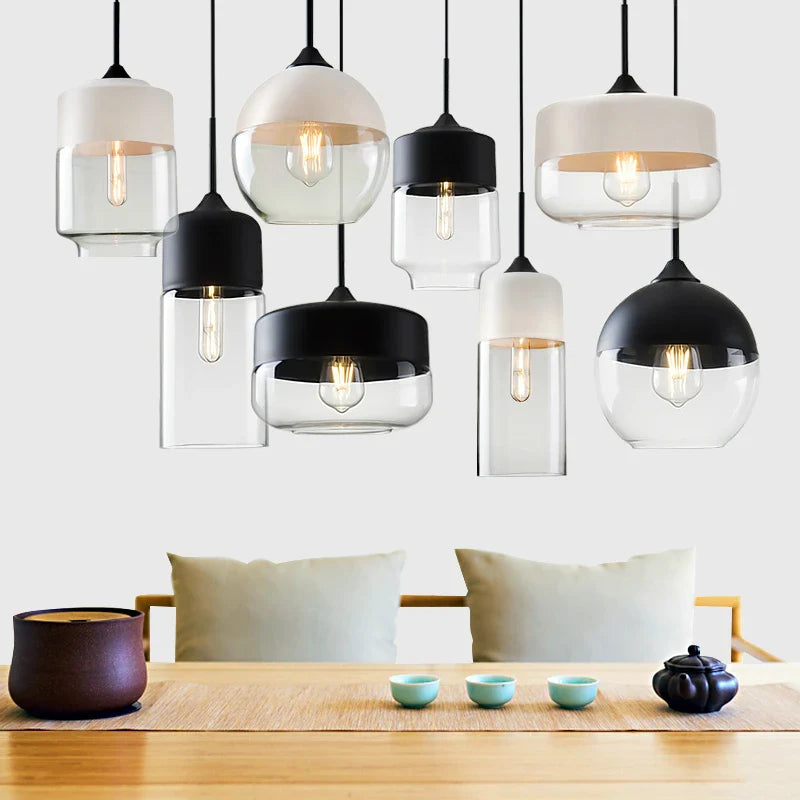 Afralia™ Nordic Glass Pendant Lamp LED Light Fixtures for Modern Indoor Decoration