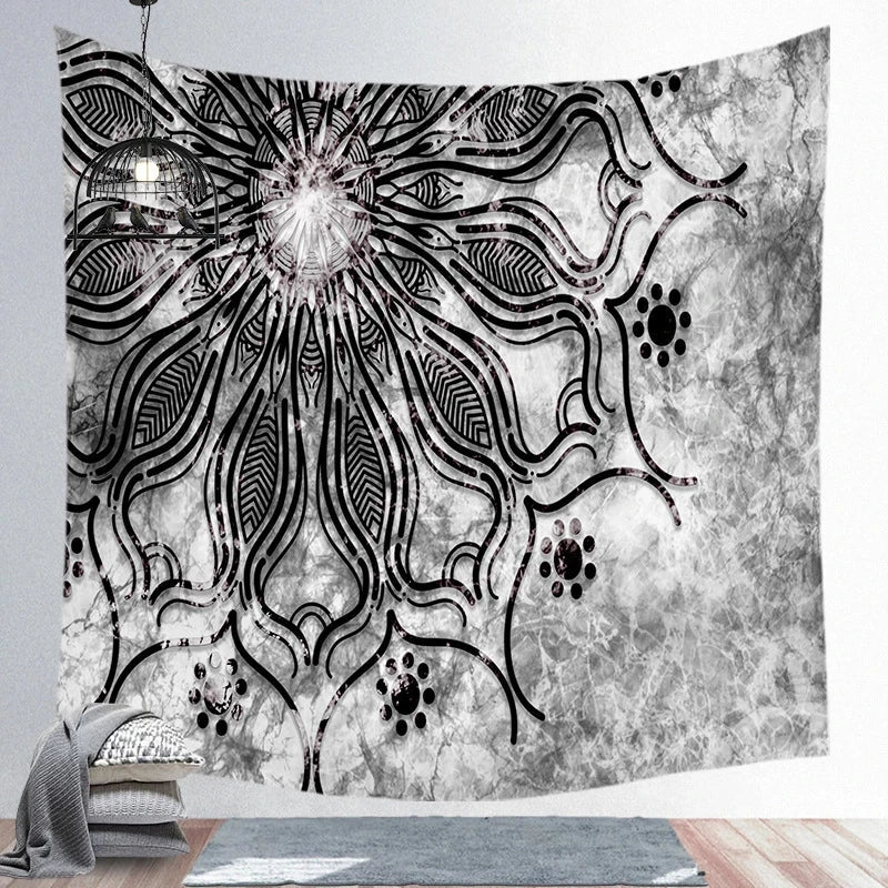 Afralia™ Psychedelic Mandala Sun Moon Tapestry Wall Hanging for Home Decor