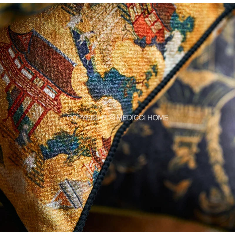 Afralia™ Oriental Salon Retro Luxury Throw Pillow Covers for Living Room Sofa