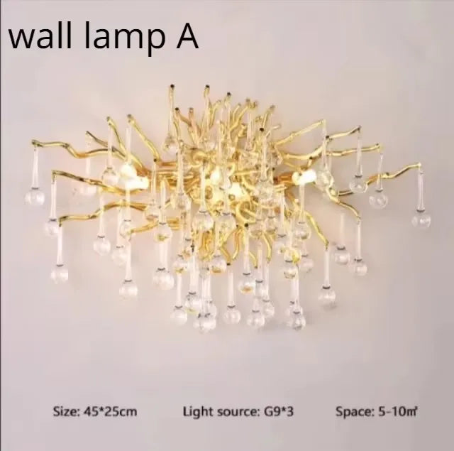 Afralia™ Gold Crystal Chandelier: Dining Living Room Kitchen Table Modern Luxury Lighting