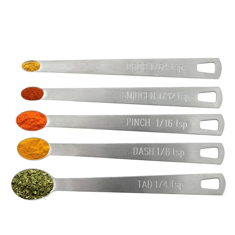 Afralia™ Stainless Steel Small Measuring Spoons Set for Seasoning Dry & Liquid Ingredients