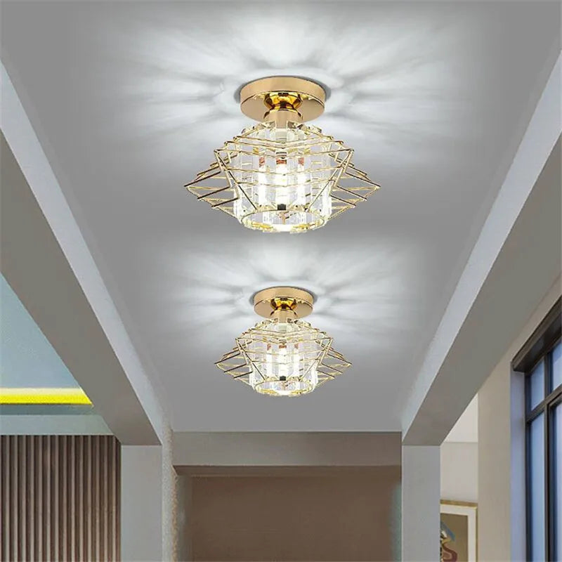 Afralia™ Crystal Pentastar Ceiling Chandelier - Modern Indoor Lighting for Home Décor