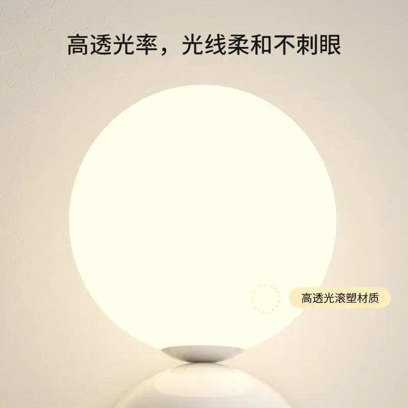 Afralia™ LED Wall Light Red Green White Metal Kids Room Lamp White Acrylic Ball