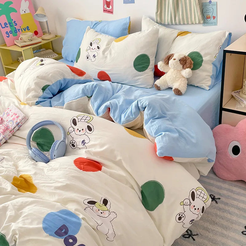 Afralia™ Cloud Cotton Printed Bedding Sets | Super Soft Quilt Set for School Home Twin King
