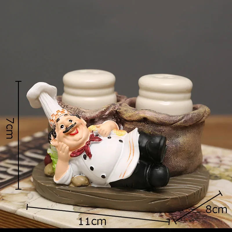 Afralia™ Bearded Chef Resin Figure Sculpture Modern Kitchen Desk Decor Ornaments