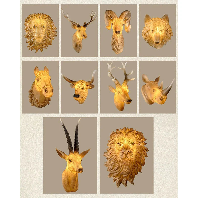 Afralia™ Retro Animal Wall Sconce Bedside Lamps for Home Decor Bedroom Lighting