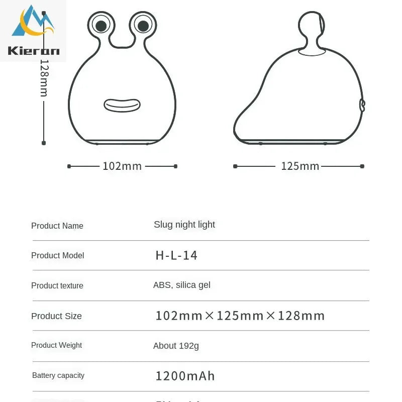 Afralia™ Cartoon Slug Night Light: Silicone LED Lamp for Bedroom, Baby Feeding, Room Decor