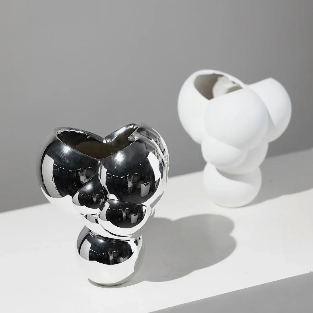 Afralia™ Resin Abstract Flowerpot Vase Geometric Sphere Home Decoration