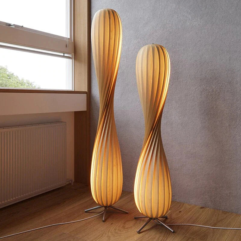 Afralia™ Wabi Sabi Wooden Floor Lamp for Retro Simple Home Art