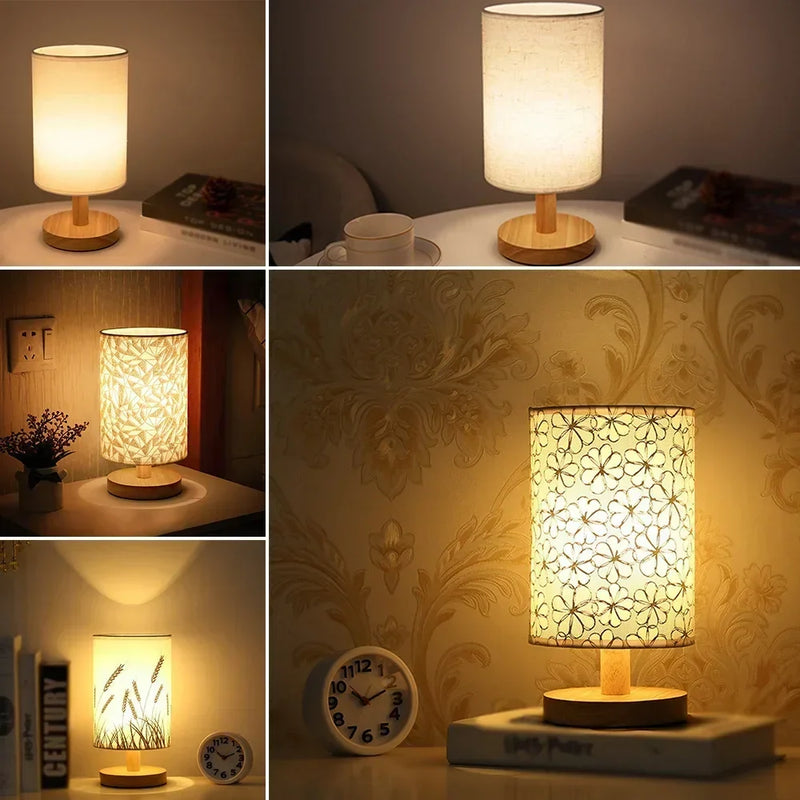 Afralia™ LED Desk Lamp Solid Wood Night Light Eye Protection USB Powered Table Lamp