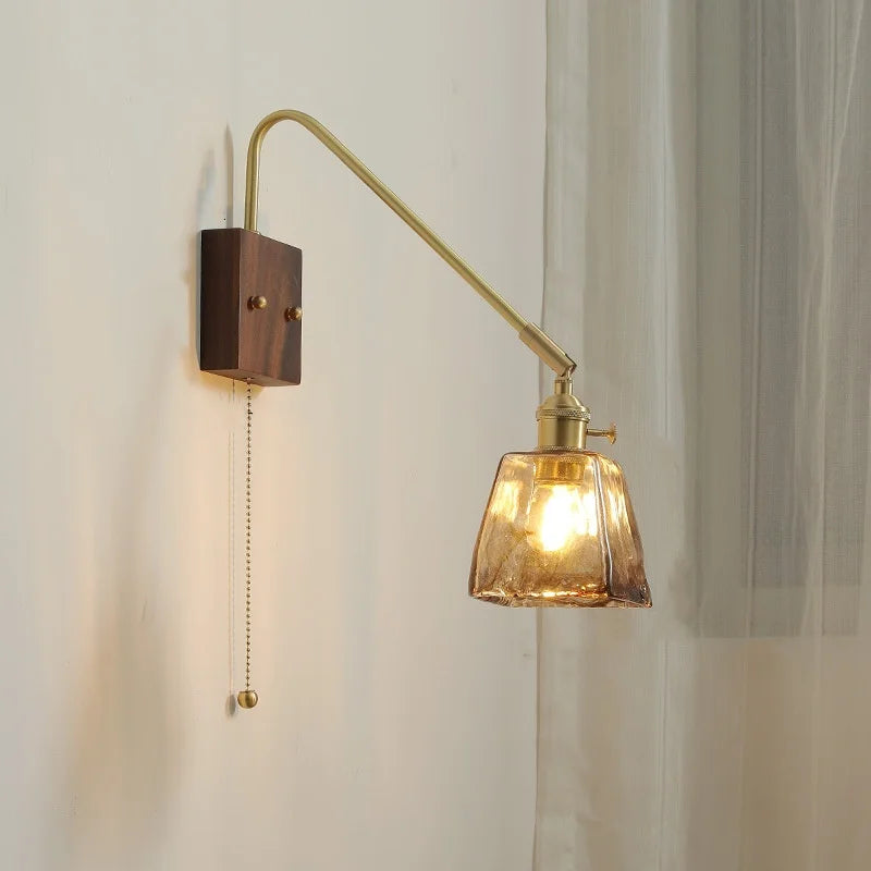 Afralia™ Nordic LED Wall Lamp Pull Chain Switch for Living Room Bedroom Corridor