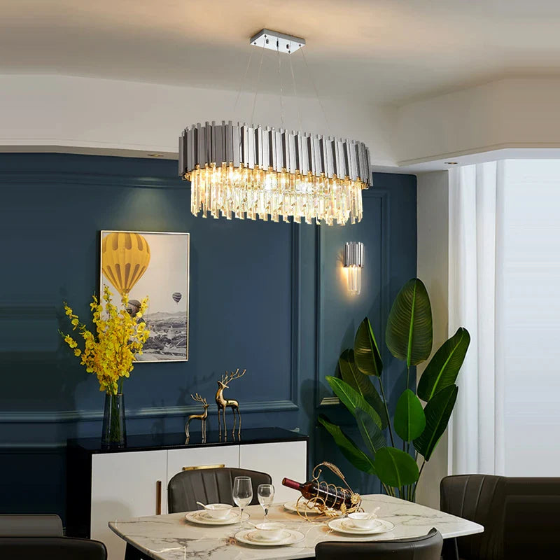 Afralia™ Crystal LED Chandelier Suspension Lighting for Foyer