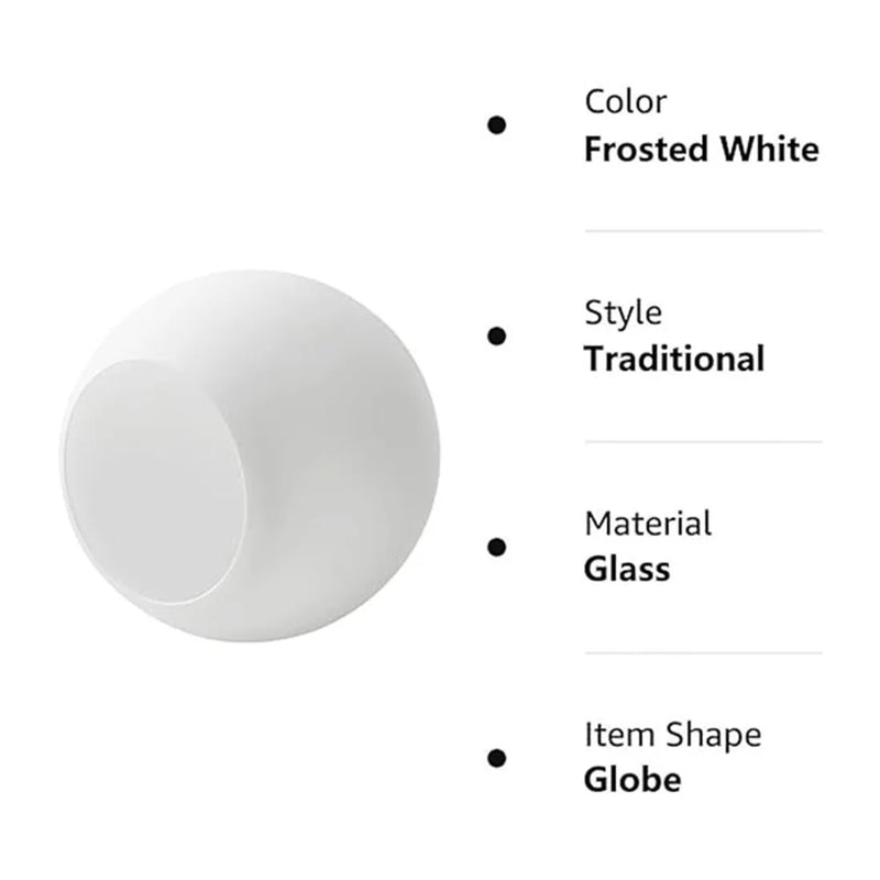 Afralia™ Soft White Glass Shade Replacement for E12 Vanity Lighting