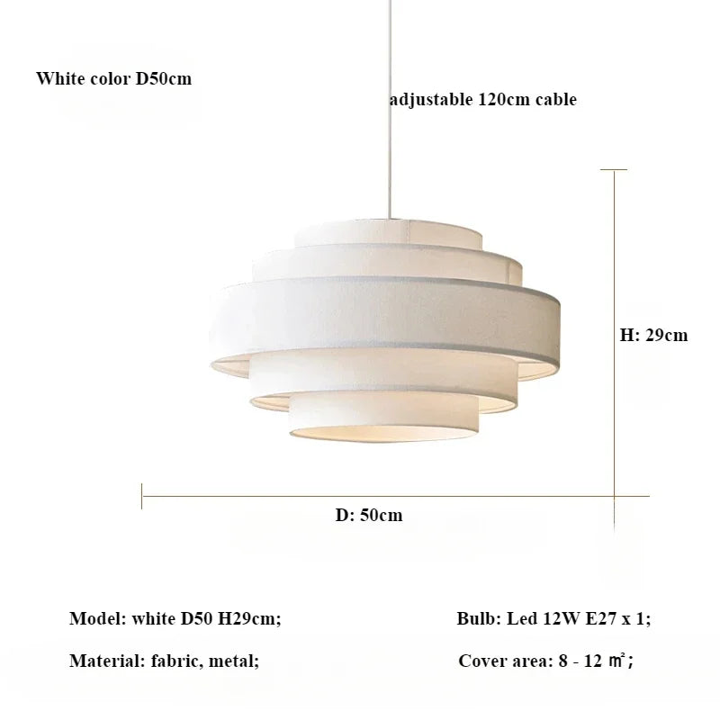 Afralia™ Minimalist Fabric Pendant Chandelier for Bedroom and Bar - LED Ceiling Lamp